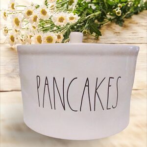 Rae Dunn PANCAKES XL Pancake Warmer Ceramic Lid New Farmhouse KITCHEN HTF